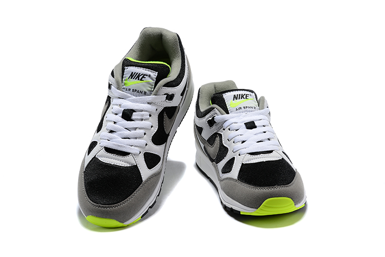 Nike Air Span II White Black Grey Green Shoes - Click Image to Close